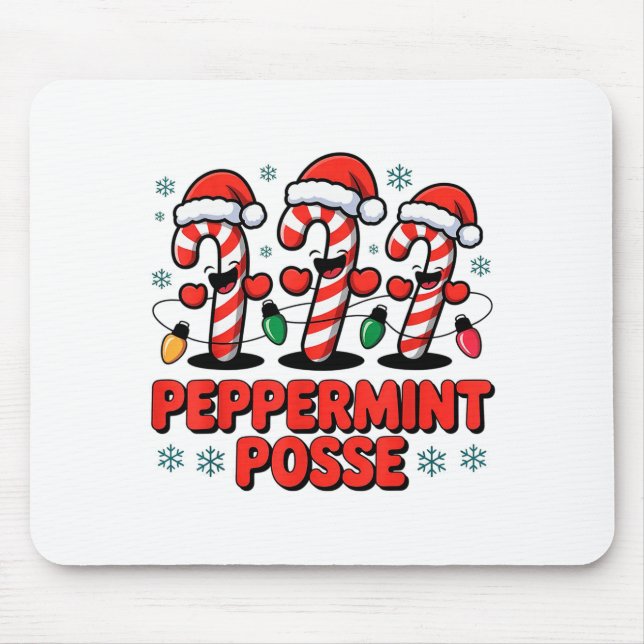 Peppermint Sse Candy Cane Funny Christmas Santa Ha Mouse Mat (Front)