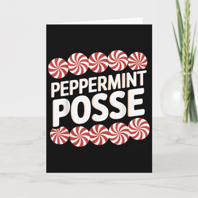 Peppermint Sse Festive Christmas Candy Theme Famil Card (Front)