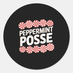 Peppermint Sse Festive Christmas Candy Theme Famil Classic Round Sticker