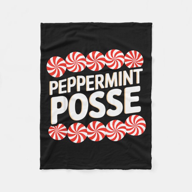 Peppermint Sse Festive Christmas Candy Theme Famil Fleece Blanket (Front)