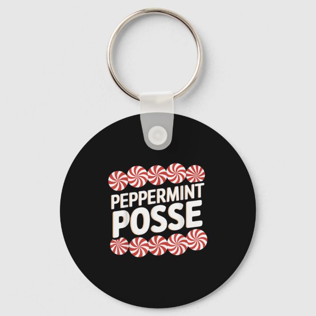 Peppermint Sse Festive Christmas Candy Theme Famil Key Ring (Front)