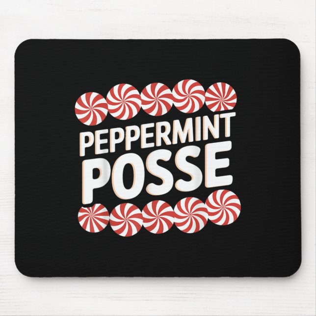 Peppermint Sse Festive Christmas Candy Theme Famil Mouse Mat (Front)