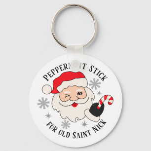 Peppermint Stick for Old Saint Nick Key Ring
