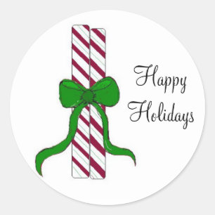 Peppermint Sticks Classic Round Sticker