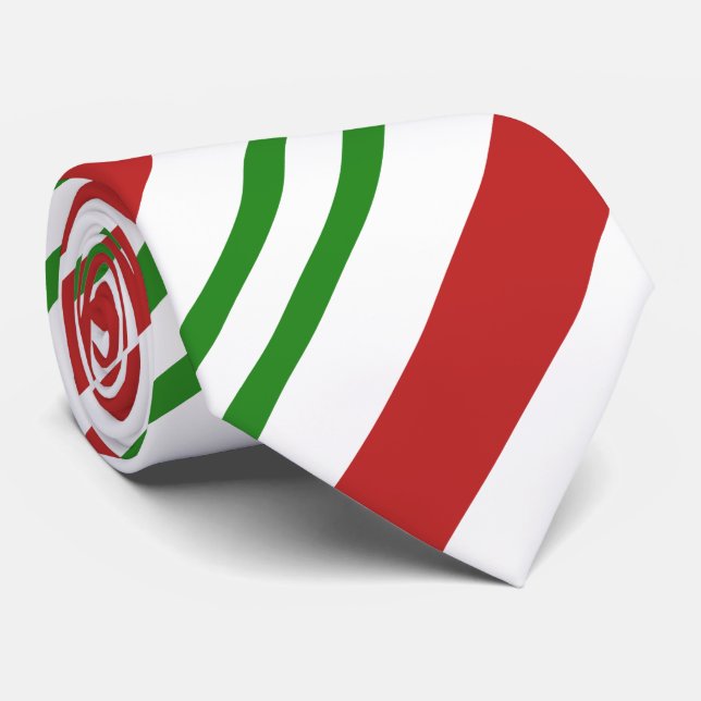 Peppermint Stripe Red Green Christmas Holiday Tie (Rolled)