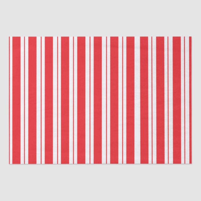 Peppermint Stripes Christmas Candy Cane  Tissue Paper (Front)