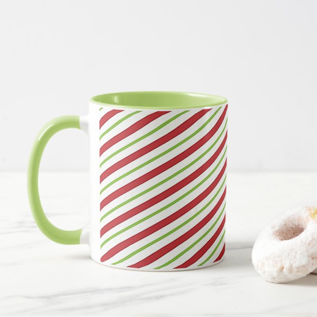 Peppermint stripes mug (With Donut)