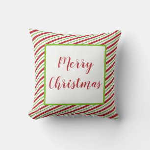 Peppermint stripes personalised   cushion
