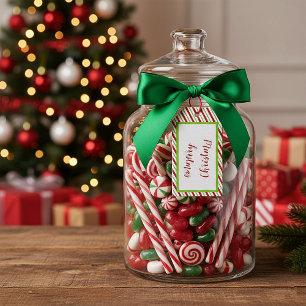 Peppermint stripes personalised gift tags