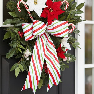 Peppermint stripes satin ribbon