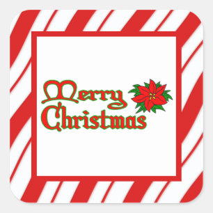 Peppermint Stripes Square Sticker