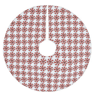 Peppermint Swirl Christmas Hard Candy Mint Brushed Polyester Tree Skirt