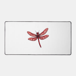 Peppermint Swirl Dragonfly Desk Mat