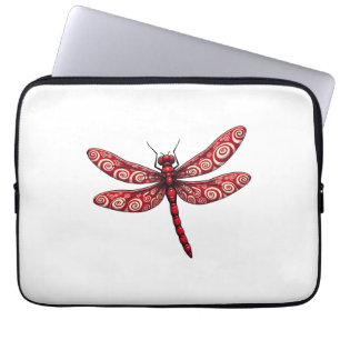Peppermint Swirl Dragonfly Laptop Sleeve