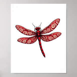 Peppermint Swirl Dragonfly Poster