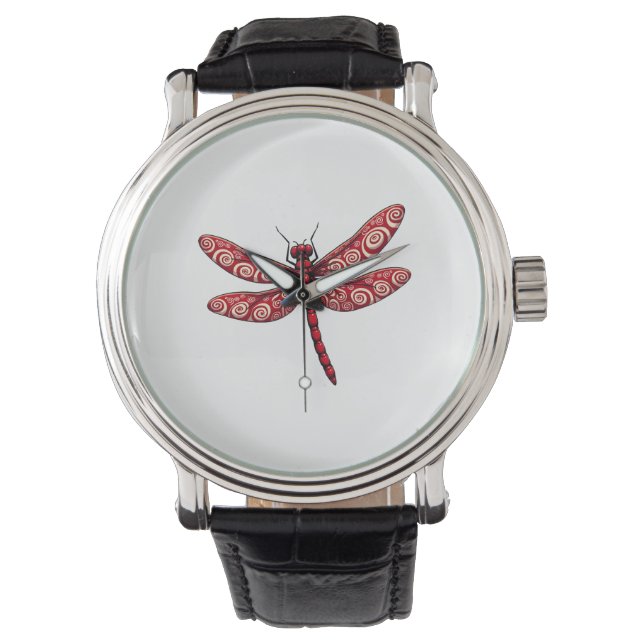 Peppermint Swirl Dragonfly Watch (Front)