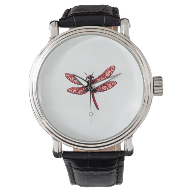 Peppermint Swirl Dragonfly Watch (Front)