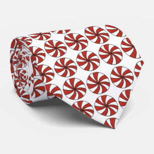 Peppermint Swirl Hard Candy Cane Mint Christmas Tie