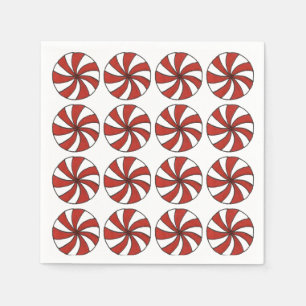Peppermint Swirl Hard Candy Holiday Mint Christmas Napkin