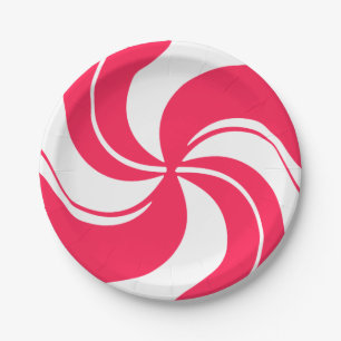 Peppermint Swirl Paper Plate