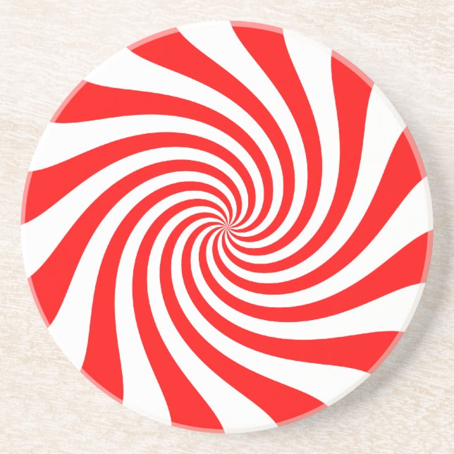 Peppermint Swirl Pattern Coaster (Front)