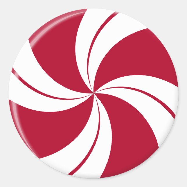 Peppermint Swirl Stripe Candy Classic Round Sticker (Front)
