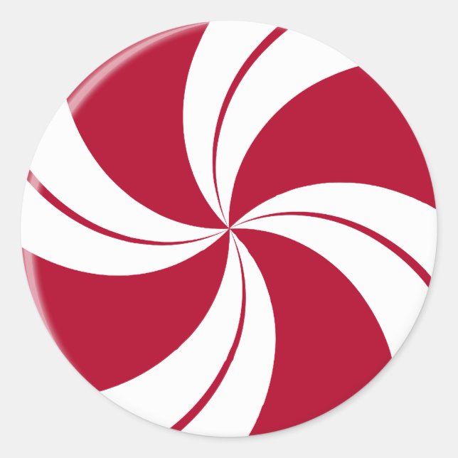 Peppermint Swirl Stripe Candy Classic Round Sticker (Front)