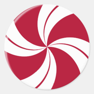 Peppermint Swirl Stripe Candy Classic Round Sticker