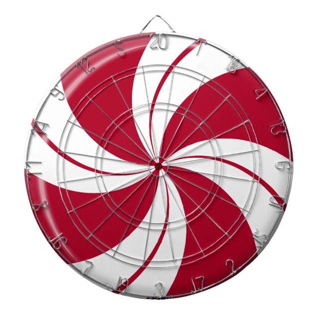 Peppermint Swirl Stripe Candy Dartboard (Front)