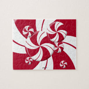Peppermint Swirl Stripe Candy Jigsaw Puzzle
