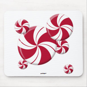 Peppermint Swirl Stripe Candy Mouse Mat