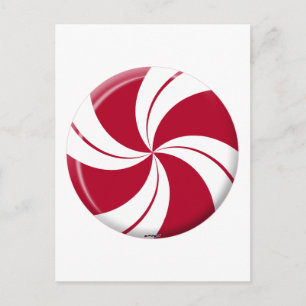 Peppermint Swirl Stripe Candy Postcard