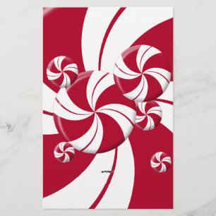 Peppermint Swirl Stripe Candy Stationery