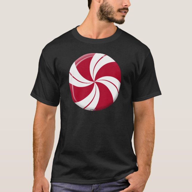 Peppermint Swirl Stripe Candy T-Shirt (Front)