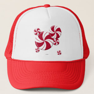 Peppermint Swirl Stripe Candy Trucker Hat