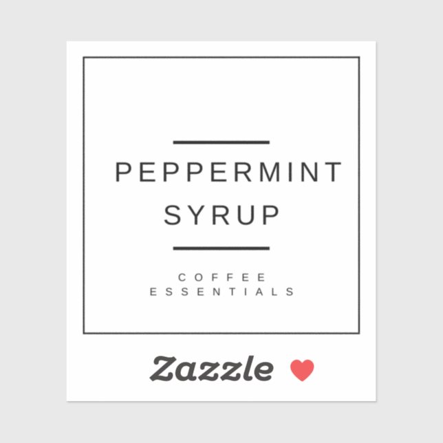 Peppermint Syrup Sticker (Sheet)