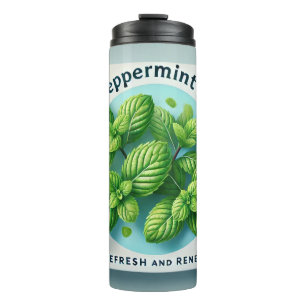 Peppermint Tea Design AI art Thermal Tumbler