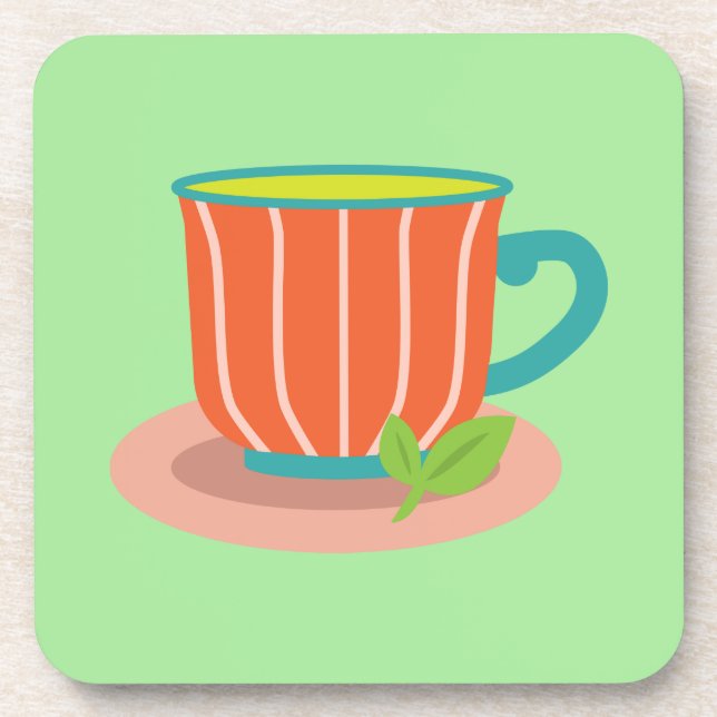 Peppermint tea for tea lovers coaster (Front)