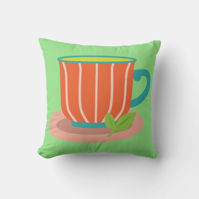 Peppermint tea for tea lovers cushion (Front)