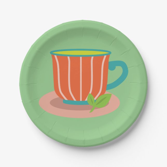Peppermint tea for tea lovers paper plate (Front)
