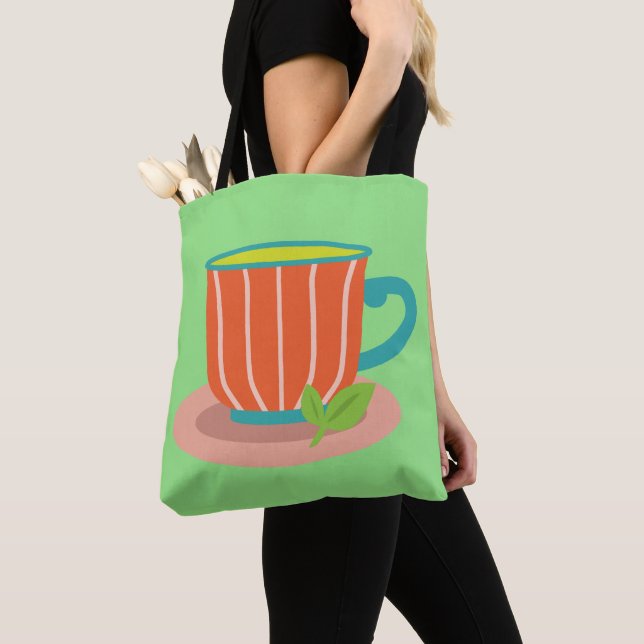 Peppermint tea for tea lovers tote bag (Close Up)