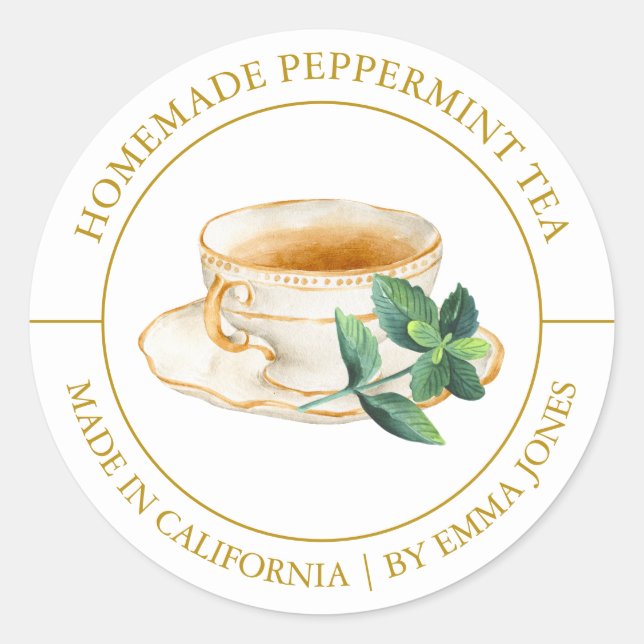 Peppermint Tea Modern label (Front)