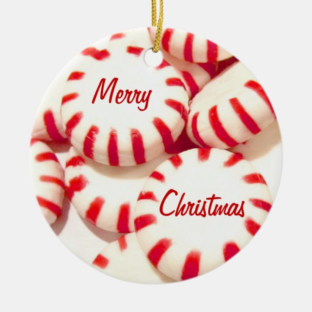 Peppermints Ceramic Tree Decoration (Front)