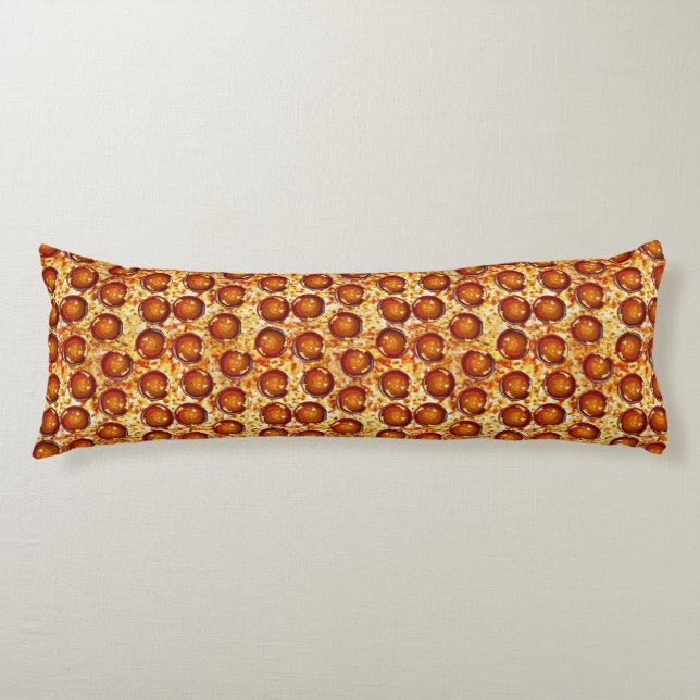 Pepperoni and Cheese Pizza Pattern Body Cushion (Front)