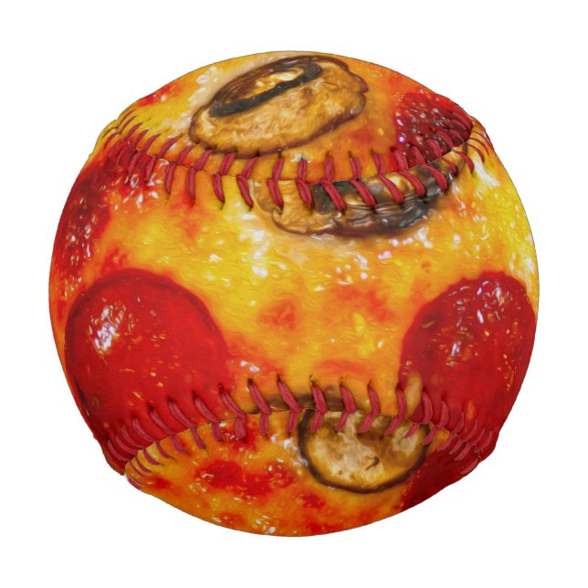 Pepperoni and Mushroom Pizza Baseball (Front)
