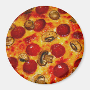 Pepperoni and Mushroom Pizza Magnet