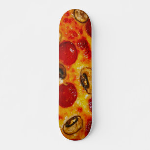 Pepperoni and Mushroom Pizza Skateboard