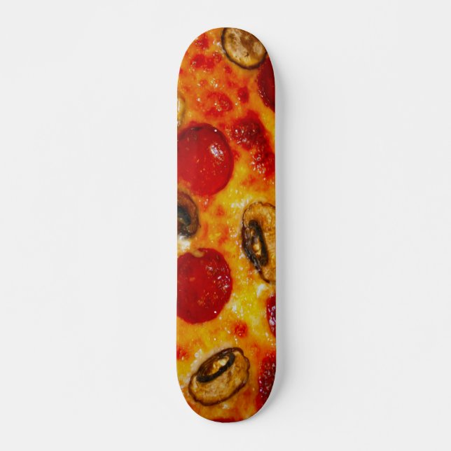 Pepperoni and Mushroom Pizza Skateboard (Front)