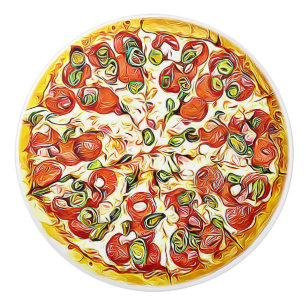 Pepperoni Cheese Pizza  Kitchen Cabinet Knob