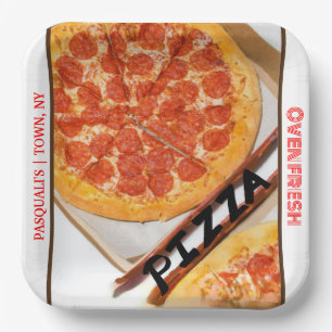 Pepperoni Cheese Pizza Restaurant NAME  Paper Plate